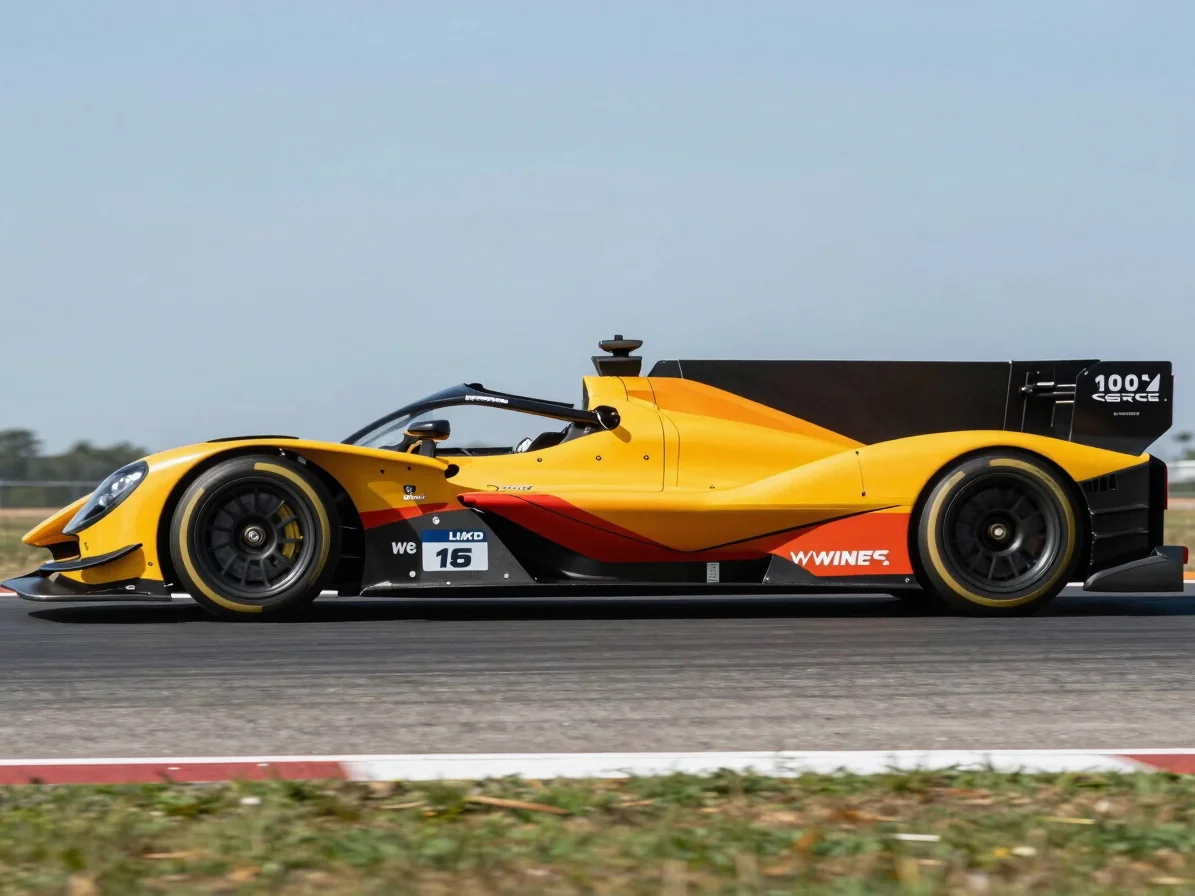 Sharp exterior profile of a WEC LMP1 car in a clean daylight stud