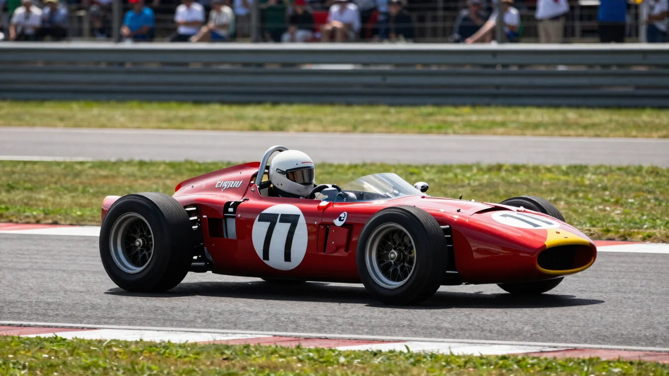 Classic racing car from the 1960s, sharp exterior profile, high-c